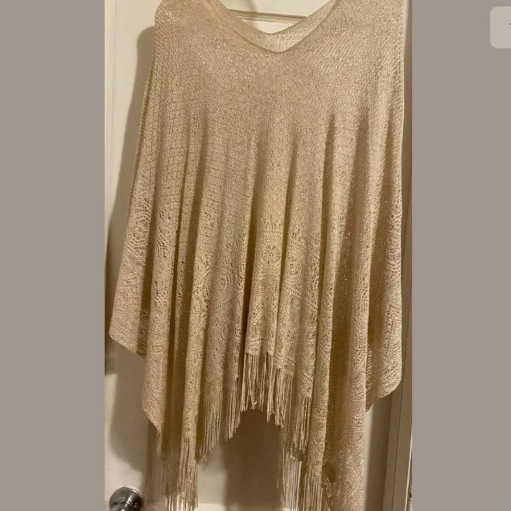 Charming Charlie White Tan Shall Onesize Fringe